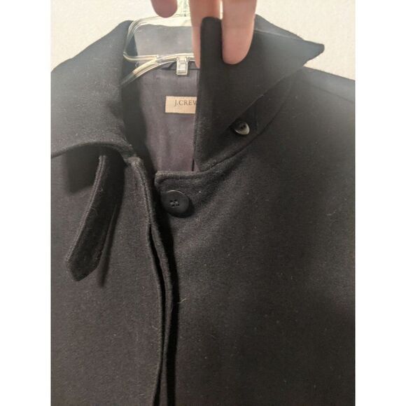 J.Crew Wool Blend Peacoat Size Small Women's Solid Black Casual Dress Coat - Picture 14 of 16
